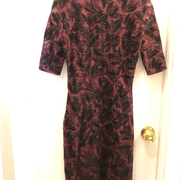 MAEVE BURGUNDY BLACK LACE DRESS ANTHROPOLOGIE - Picture 8 of 12